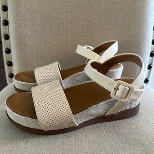 Rockport trutech Women’s Delanie Jute Adjustable Sandals Cream Size 7.5